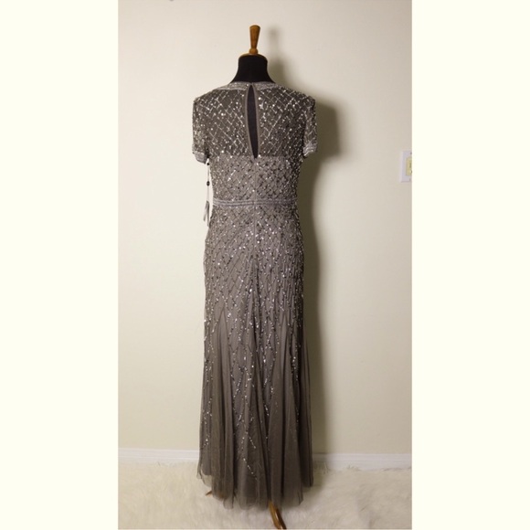Adrianna Papell Beaded Mesh Gown Mother of the bride dress - Picture 3 of 16